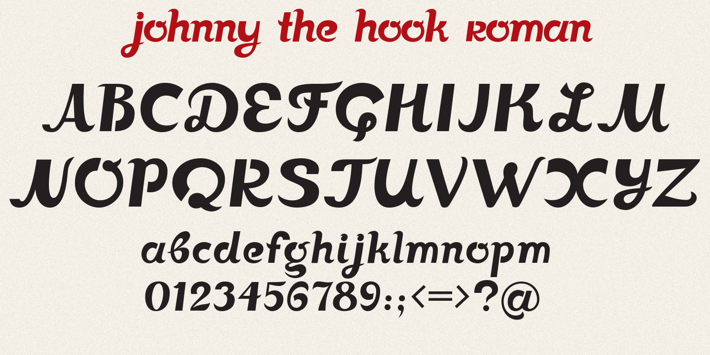 Example font Johnny The Hook Roman #3